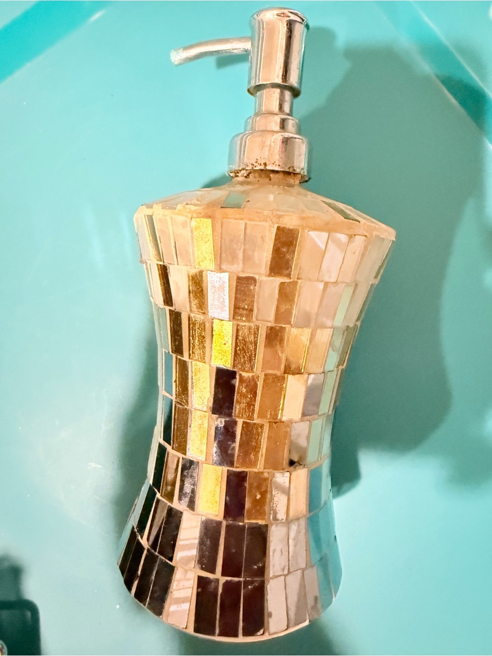 Mosaic Tile Soap Dispenser - Gold
